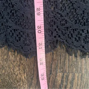 Free People Black Lace Bell Sleeve Mini Dress XS Festival Boho Crochet Tunic thumbnail 4