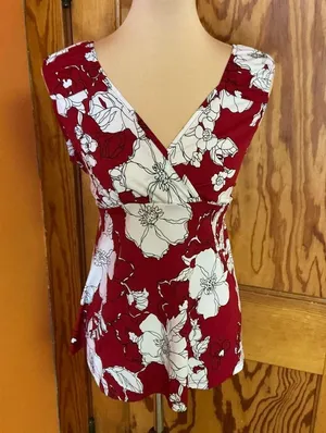 Vtg 90s floral sexy plunging top thumbnail 4