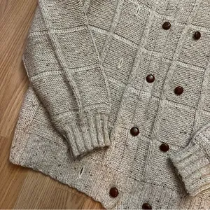 VNTG Marisa‎ Christina Double Breasted Chunky Knit Silk Wool Cardigan Women’s L thumbnail 2