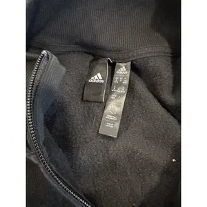 Adidas Athleisure Cropped Quarter Zip Hoodie Sz:M Black Camo Stripe Pullover thumbnail 8