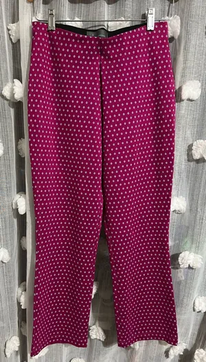 Anthropologie Mikayla Pink Fuschia Flower Cropped Pants Cute Trendy thumbnail 1