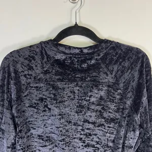 Lululemon Black Crushed Velvet Crewneck Sweatshirt Raglan Sleeve Pullover‎ rare thumbnail 5