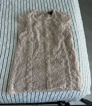 TJ Maxx Tan Lace Top thumbnail 1