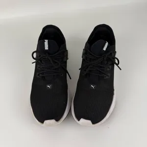 Puma Black Athletic Shoes with White Soles thumbnail 2