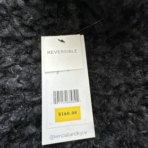 NWT Kendall + Kylie Coat Sz M Shaggy Faux Fur Reversible Mid-Length Notch Collar thumbnail 6