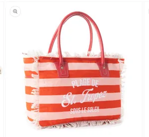 Saint Tropez Tote Bag-Red/Stripe thumbnail 2