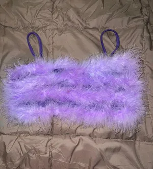 Adorable Boa Feather Crop Top! 💜 thumbnail 2