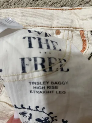 We The Free Cream Tinsley baggy high rise straight leg size 27 EUC thumbnail 6