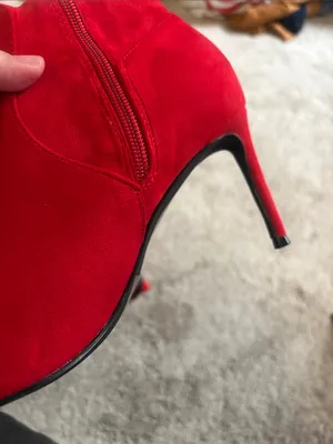 Elizabeth Tang cherry Red Over-the-Knee Stiletto Boot with Pointed Toe size 7.5 thumbnail 6