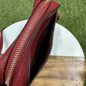 Coach Pebble Leather Shoulder‎ Bag Auth Red Medium Women thumbnail 4
