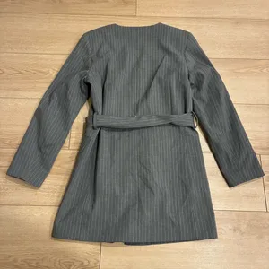 Abercrombie & Fitch Gray Pinstripe Mini Dress with Belt thumbnail 6