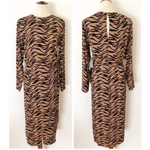 Reformation Maurita Midi Dress in Rajah Animal Print Center Cut Out NWT Size 8 thumbnail 6