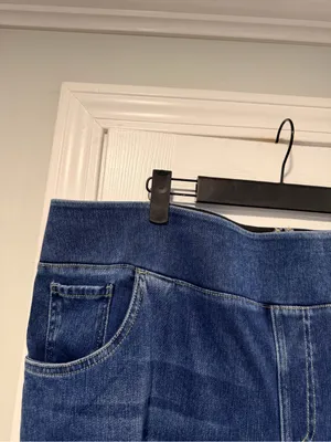 NWOT Halara Size 2X Pull On Wide Leg Jeans Blue Stretch Denim High Rise Regular thumbnail 3