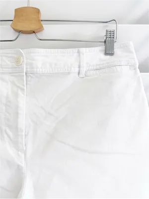 Talbots Wide Leg Crop Chino Pants in White Size 10 thumbnail 3