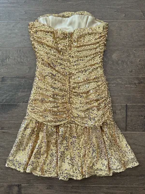 Betsey Johnson Evening Strapless Sequin Mini Dress thumbnail 6