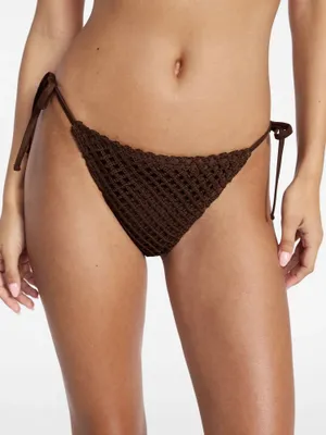 No Boundaries Brown Crochet Triangle Bikini Set thumbnail 2
