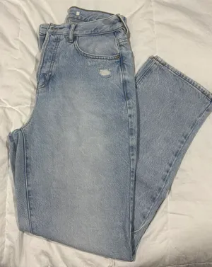 Light Indigo Distressed Dad Jeans thumbnail 2