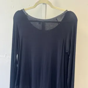 Bordeaux Black Mixed Media High Low Long Sleeve Top Small Raglan Satin Trim thumbnail 5