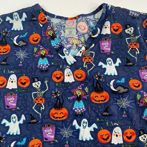 Peaches Uniforms Halloween Scrub Top thumbnail 2