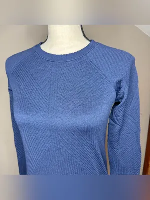 Lululemon Rest Less Long Sleeve Pullover Top Shirt Night Sea Navy Blue 6 W3BARS thumbnail 3