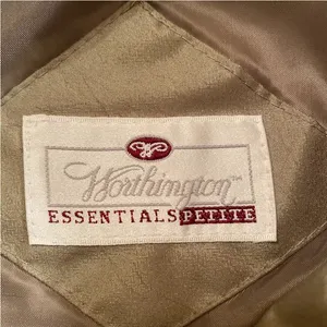 Worthington Essentials Womens 10P Olive Trench Coat Vintage Petite Raincoat Belt thumbnail 7