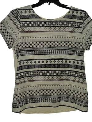 Ann Taylor Factory Short Sleeve Blouse Size Medium thumbnail 1