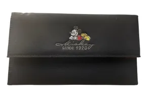 Disney Mickey Mouse Since 1928 Black Wallet Red Interior Snap‎ Closure FLAW thumbnail 1