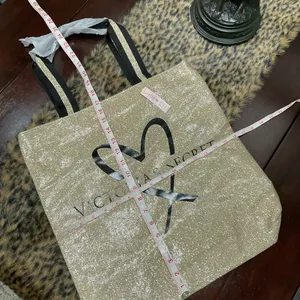 Nwt Victorias Secret Glittery‎ Gold Xl Tote thumbnail 4
