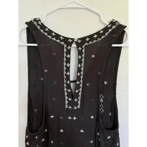 Intimately Free People Black Tank Flowy Cut Out V Neck‎ Sequin Romper X Small thumbnail 8