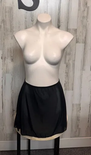 SheIn Sheer Mesh High Rise Mini Swim Skirt Cover Up Womens Small Solid Black thumbnail 1