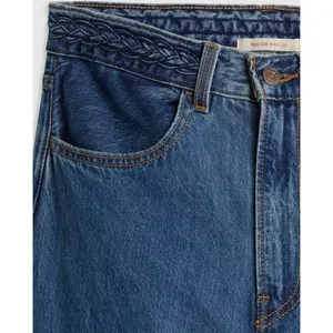 New Levi's 28x32 Ribcage Wide Leg Braided Women's Jeans Big Yikes Dark Wash thumbnail 7