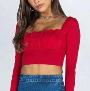 Princess Polly Long Sleeve Crop Top thumbnail 1