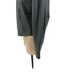 Aritzia Babaton Pelli Hip Shirt Jacket Vegan‎ Leather Shacket Gray Green XS thumbnail 9