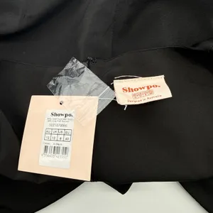 Showpo Billie Twist Front Mini Dress 8‎ Black Long Puff Sleeve Plunge Deep V NWT thumbnail 4