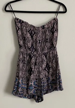 Strapless Patterned Romper thumbnail 6