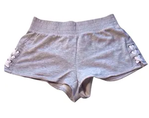 Aerie Lace-Up Sweat Shorts – Light Gray, Size M excellent condition thumbnail 1