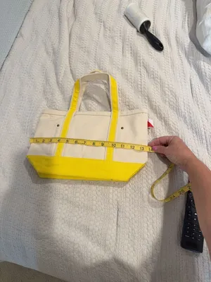 ShoreBags Canvas Boat Tote Bag with Crossbody Strap Yellow and Natural thumbnail 4