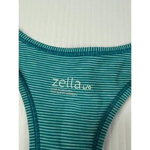 Zella Athletic Tank Top Striped Racerback‎ with Pockets Activewear Large thumbnail 2