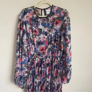 MISA LA Meadow Pleated Juliana‎ Midi Dress Long Sleeve Floral thumbnail 7