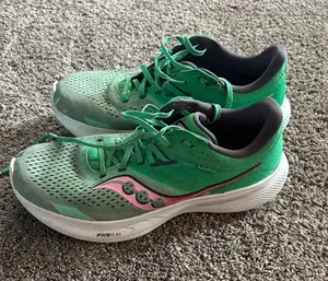 Saucony Women's Green Running Shoes with Pink Logo thumbnail 1
