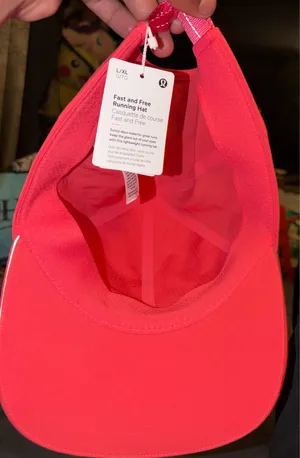 Lululemon Running Hat Cap Lightweight Stretch Coral Pink Fast Free Women's L/XL thumbnail 3