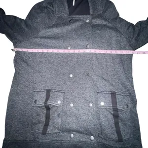 Free People Jacket Womens Size XS Dark‎ Gray Slouchy Pea Coat Anorak Linen Blend thumbnail 7