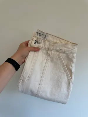 Abercrombie & Fitch The 90s Ultra High Rise Carpenter Jean White thumbnail 7