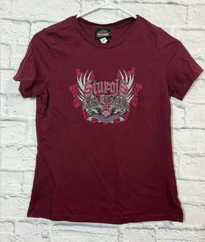 Harley Davidson Sturgis Graphic Short-Sleeve Tee - Burgundy, Small thumbnail 1
