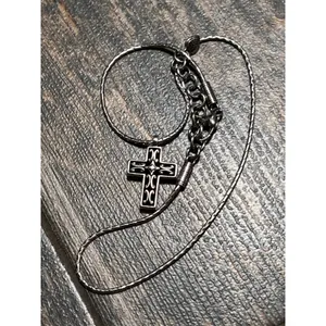 Brighton Seville‎ Cross Necklace Reversable Silver Gold 16" Two-Tone Scrollwork thumbnail 4