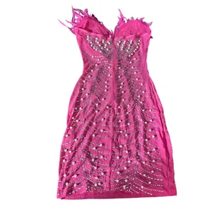 Women's Bodycon Super Pearly Pink Lace Dress thumbnail 3