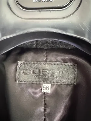 Italian Black Leather Zip-Front Bomber Jacket by CURGÉ EU Size 56 US 3XL thumbnail 2