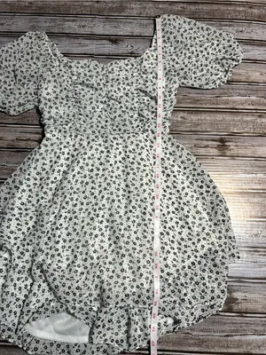 Altar’d State White Floral Puff-Sleeve Boho Mini Dress Size medium thumbnail 6