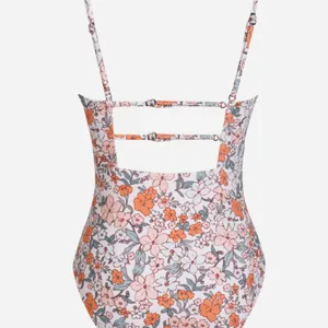 Retro Floral Square Neck Tummy Control One-Piece thumbnail 9