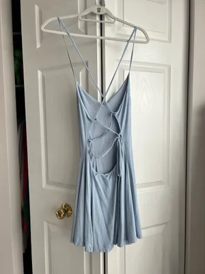 Light Blue Elegant Women’s Dress thumbnail 2